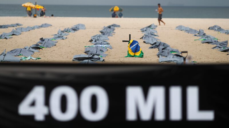Brazilian_Activists_Protest_COVID-19_Response_with_Mock_Graves_on_Copacabana_Beach - Khabar Asia Brazilian Activists Protest COVID-19 Response with Mock Graves on Copacabana Beach