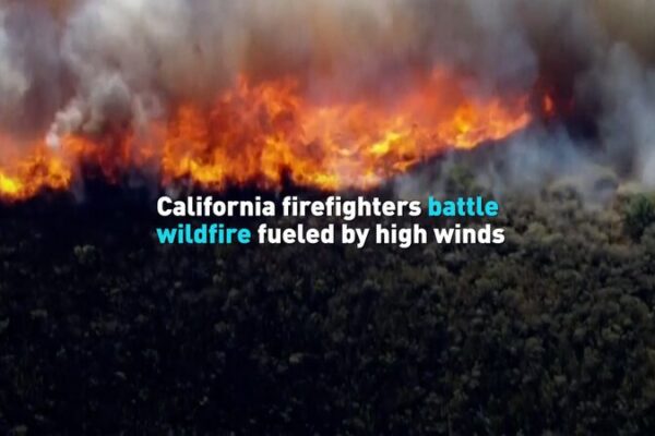 California_Firefighters_Battle_Mountain_Fire_Fueled_by_High_Winds video poster