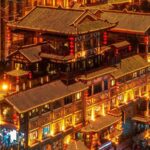 Captivating Night Views of Hongya Cave Illuminate Chongqing's Skyline video poster