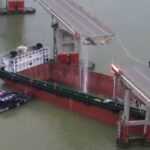 Cargo Ship Collides with Lixinsha Bridge in Guangzhou; Vehicles Plunge into Water video poster