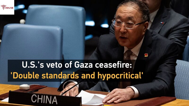 China Criticizes U.S. Veto of Gaza Ceasefire at UN Security Council video poster