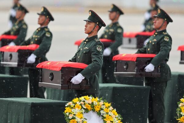 China Honors 25 Fallen Soldiers from Korean War in Shenyang Ceremony China Honors 25 Fallen Soldiers from Korean War in Shenyang Ceremony video poster