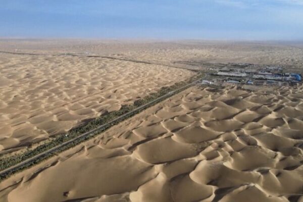 China’s Tarim Desert Highway Generates Over 5 Million kWh of Green Energy China's Tarim Desert Highway Generates Over 5 Million kWh of Green Energy video poster