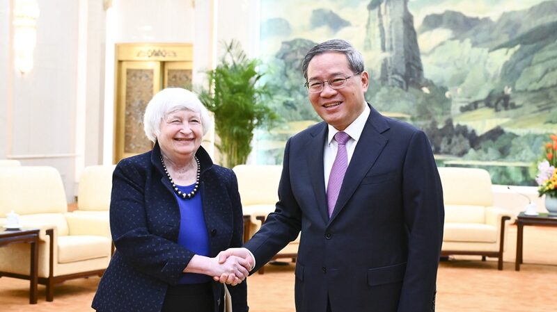 Chinese Premier Li Qiang Urges Partnership with U.S. in Meeting with Yellen
