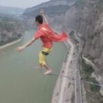 Chinese Slackliner Attempts Record-Breaking 600-Meter Yellow River Crossing video poster
