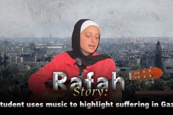 Displaced Gazan Student Sings for Peace Amid Ongoing Conflict Displaced Gazan Student Sings for Peace Amid Ongoing Conflict video poster