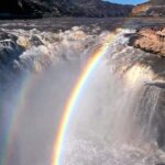 Double Rainbow Delights Visitors at China's Hukou Waterfall