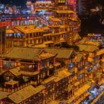 Enchanting Night Views of Hongya Cave Illuminate Chongqing's Skyline video poster