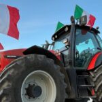 Farmers Park Tractors Outside Colosseum in Rome Protest