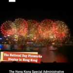 Fireworks Illuminate Hong Kong's Victoria Harbour for National Day Celebration video poster