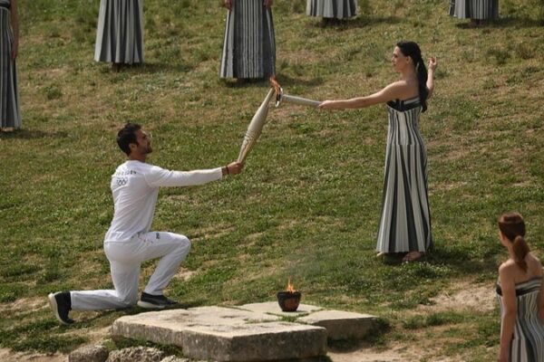 First Olympic Torch Lit in Olympia, Marking Countdown to Paris 2024 Games