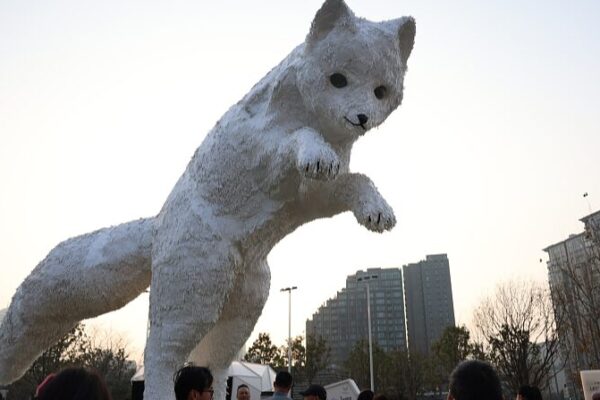 Florentijn Hofman’s ‘Let’s Jump’ Arctic Fox Captivates Shanghai Florentijn Hofman's 'Let's Jump' Arctic Fox Captivates Shanghai