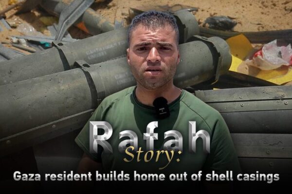 Gazans Rebuild Amid Ruins: A Resident Constructs Home from Shell Casings video poster