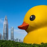 Giant Rubber Duck Makes a Splash in Shenzhen Bay