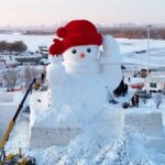 Giant Snowman Ready to Welcome Visitors to Harbin's Winter Wonderland