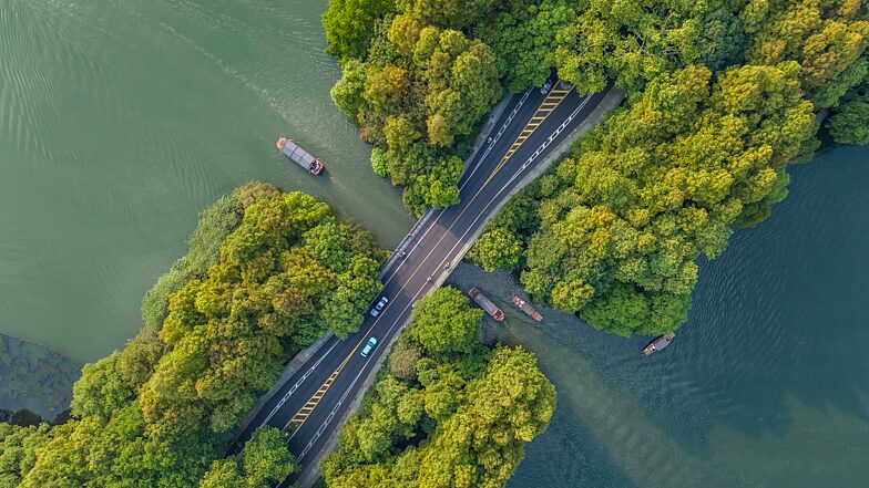 Hangzhou_s_Yanggongdi_Causeway_Blossoms_into_a_Green_Paradise