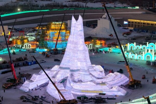 Harbin Ice and Snow World Nears Completion: A Winter Wonderland Emerges in China