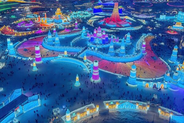 Harbin Ice and Snow World Transforms 'Ice City' into a Frosty Wonderland video poster