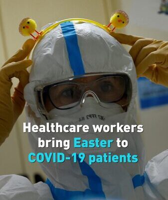 Healthcare Workers Bring Easter Cheer to COVID-19 Patients in Rome Healthcare Workers Bring Easter Cheer to COVID-19 Patients in Rome video poster