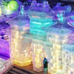 Ice Sculptures Dazzle Visitors at Beijing's Longqing Gorge Festival