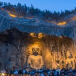 Longmen Grottoes' Lushena Buddha Illuminated for New Year Celebrations