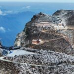 Longtou Mountain Transforms into an Ink Wash Painting After Snowfall