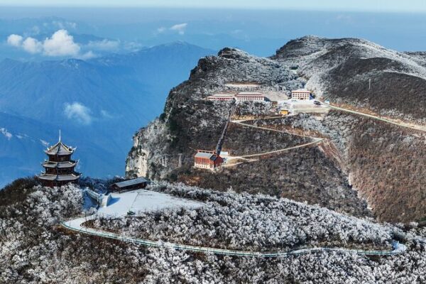 Longtou Mountain Transforms into an Ink Wash Painting After Snowfall Longtou Mountain Transforms into an Ink Wash Painting After Snowfall