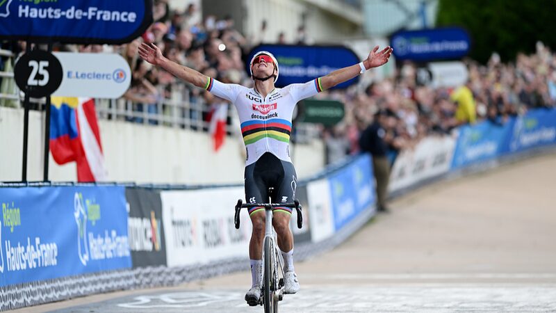 Mathieu van der Poel Wins Paris Roubaix After Stunning 60km Solo Attack