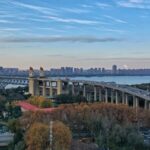 Nanjing's Yangtze River Bridge: China's Architectural Marvel in a Green Winter video poster