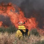 Over 1,200 Evacuated as Wildfire Rages in California's Los Angeles County video poster