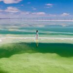 Qarhan Salt Lake in Qinghai Shines Emerald Green in Summer