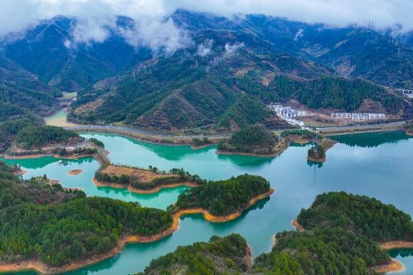 Qiandao Lake's Aerial Splendor: A Man-Made Marvel in East China