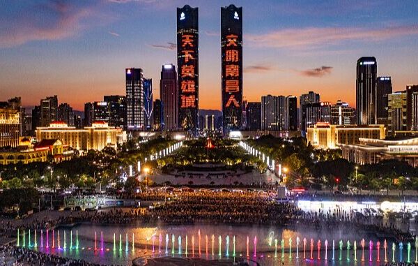 Qiushui Square: The Illuminated Heart of Nanchang's Skyline video poster