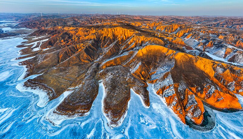 Snow Transforms China's Mahuangliang Loess Geopark into a Winter Wonderland