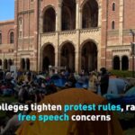 U_S__Colleges_Tighten_Protest_Rules_Amid_Free_Speech_Debate video poster