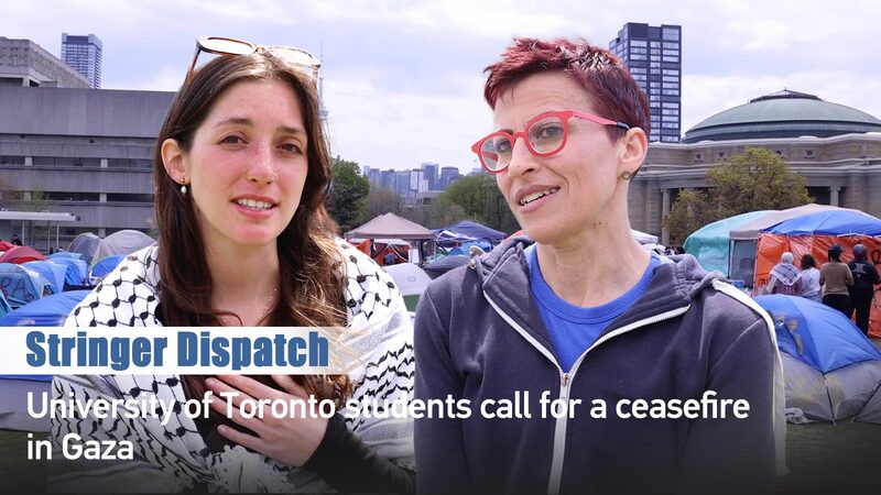University of Toronto Students Stage Sit-In for Gaza Ceasefire video poster