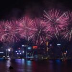 Victoria Harbour Illuminated by Spectacular National Day Fireworks video poster