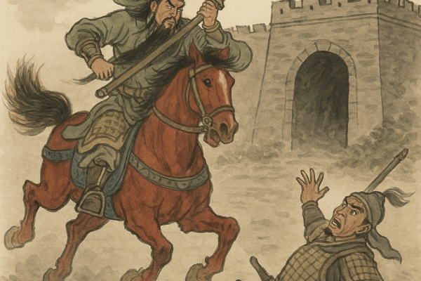 Chapter 28: Slaying Cai Yang and His Kin Clears All Doubts; Gathering in the Old City to Swear Brotherhood Guan Yus Triumph Over Cai Yang