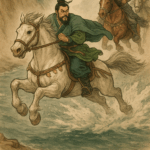 Liu Bei Leaps His Steed Across Tan Creek