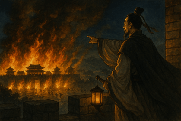 Chapter 40: Lady Cai Proposes Surrendering Jingzhou, and Zhuge Liang Burns Xinye The Burning of Xinye