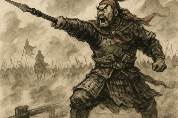 Chapter 42: Zhang Yide’s Rampage at Changban Bridge; Liu Yuzhou’s Flight from the Han Ford Zhang Feis Thunderous Stand at Changban Bridge