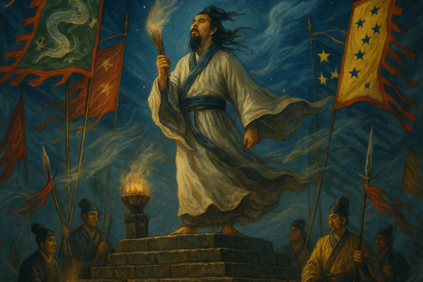 Chapter 49: Zhuge Prays for Wind at the Seven-Star Altar; Zhou Yu’s Fire Attack at the Three Rivers Estuary Zhuge Liang Summoning the East Wind