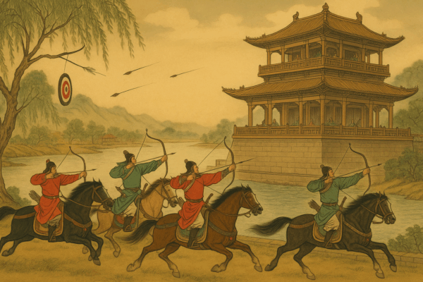 Chapter 56: Cao Cao’s Grand Banquet at the Copper Sparrow Terrace; Zhuge Liang Thrice Humiliates Zhou Yu Archers at the Copper Sparrow Terrace