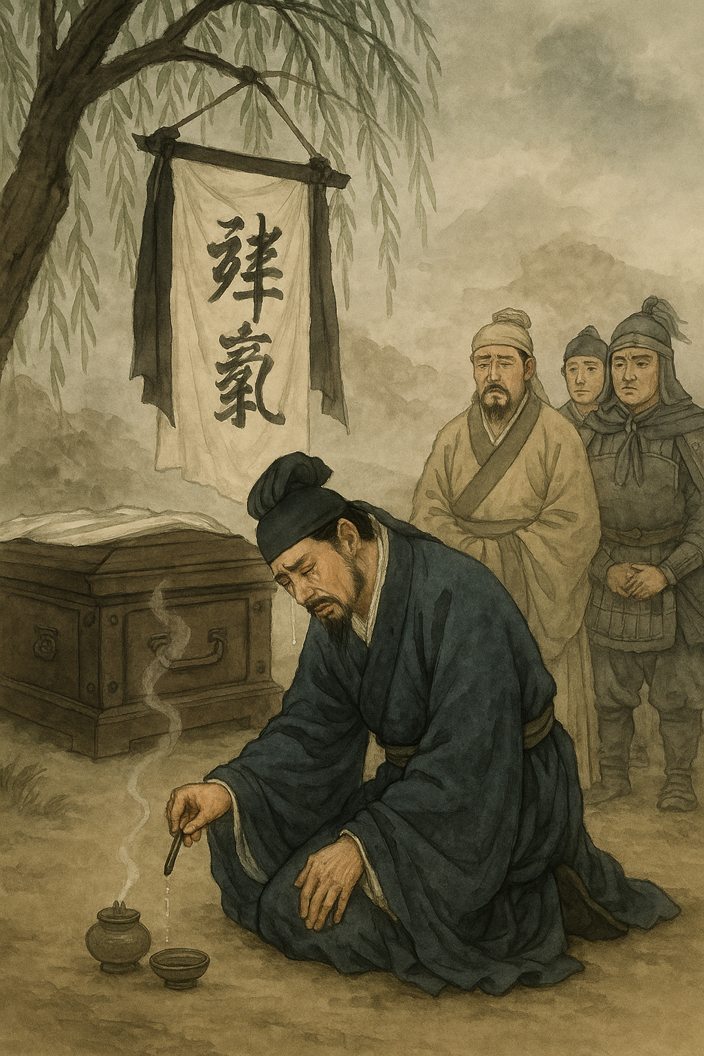Zhuge Liangs Solemn Mourning at Chaisang Ford