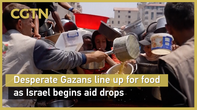 Desperate Gazans Queue for Aid as Israel Conducts Airdrops Desperate_Gazans_Queue_for_Aid_as_Israel_Conducts_Airdrops video poster