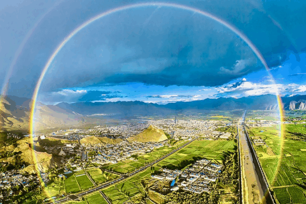 Rare Full-Circle Rainbow Illuminates Xizang’s Palcho Monastery Rare_Full_Circle_Rainbow_Illuminates_Xizang_s_Palcho_Monastery