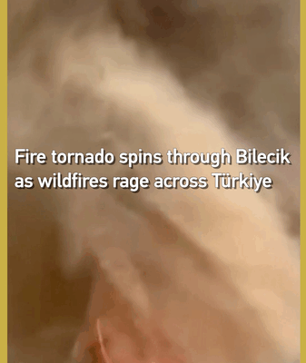 Fire Tornado Strikes Bilecik as Wildfires Ravage Türkiye Fire Tornado Strikes Bilecik as Wildfires Ravage Türkiye video poster