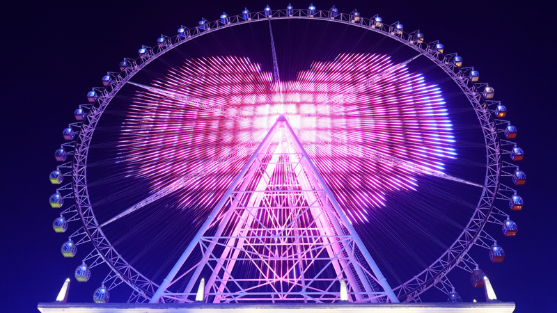 Dragon Eye Ferris Wheel Lights Up Qixi Festival in East China Dragon_Eye_Ferris_Wheel_Lights_Up_Qixi_Festival_in_East_China