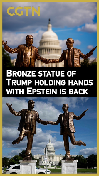 Controversial_Trump_Epstein_Statue_Reemerges_Amid_US_Government_Shutdown video poster