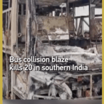 Deadly_Bus_Collision_Ignites_Fire__Killing_20_in_Southern_India video poster